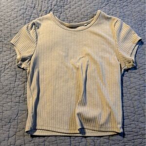 Women's Ribbed Beige Top